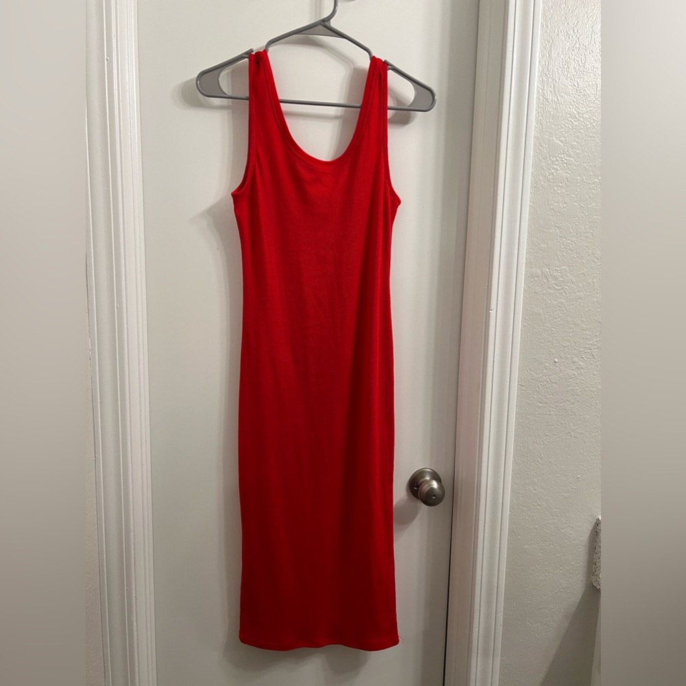 Red tank dress